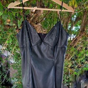 Forever 21 Black Leather Dress Size M